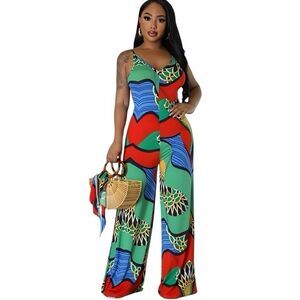 Madagascar Print Cami Jumpsuit Sz S Multicolor by So Fierce Wide-Leg